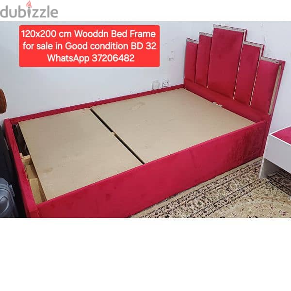 King size frame without mattress & other items for sale 13