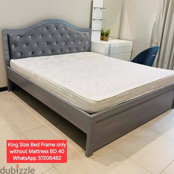 King size frame without mattress & other items for sale 15