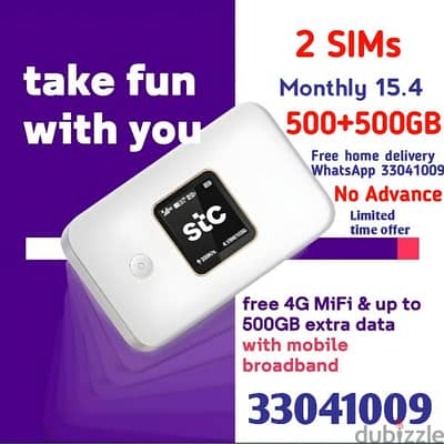 STC, 5G 2 Data Sim + 1 Free Mifi or Router