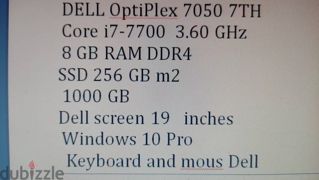 Dell 705 0-i7-RAM  8 GB computer for sale 5