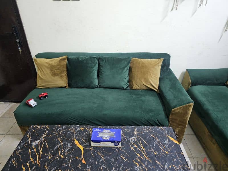 L shape sofa set plus chairs urgent sale 1