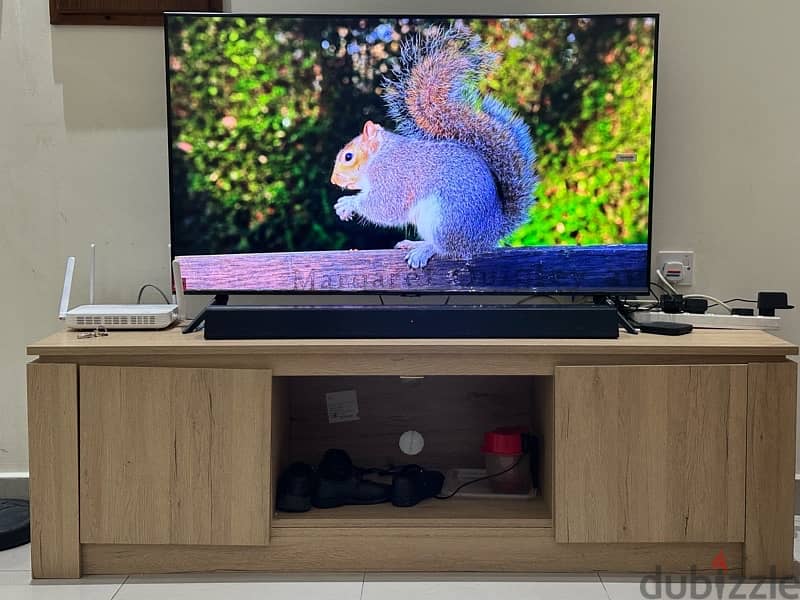 SAMSUNG 55 “ LED SMARTTV WITH PHILIPS SOUNDBAR & CABINET FOR SALE 1