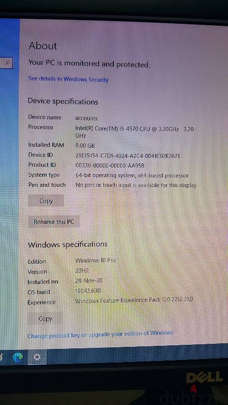 للبيع pc  i5-4570 4gen وياه شاشه HDD 500GB 4