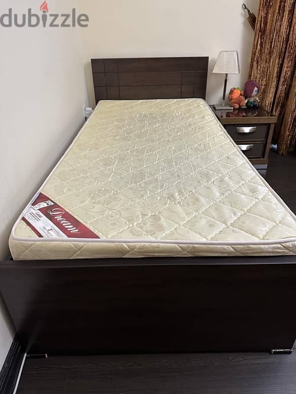 2 pcs of Single Wooden Bed with Medical Matress 1