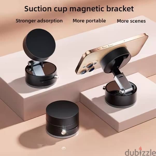 Vacuum Magnetic Suction Cup Folding Swivel Stand Double-sided 2