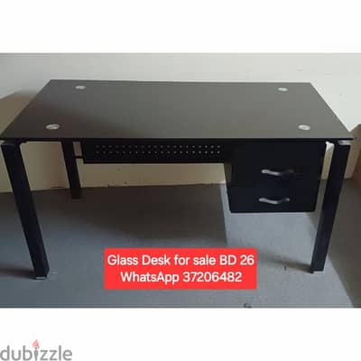 Glass desk and other items for sale with Delivery