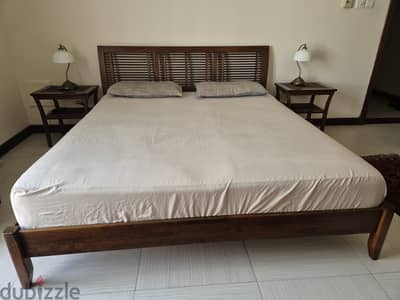 Home centre bed with mattress and side tables