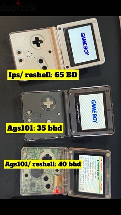 nintendo gameboy advance sp, 101 screen, ips screen.