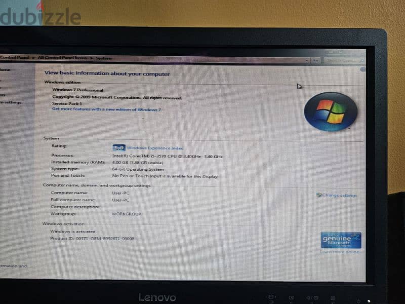 dell OS-Window 7 professional  with keyboard, mouse and speakers 4