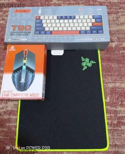 كيبورد وماوس وماوس باد  keyboard t60 Mause and mouse pad