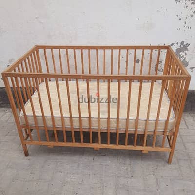 Baby Crib Bed with mattress in good condition pick up from Riffa 12BD