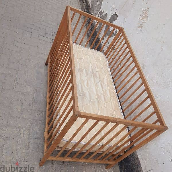 Baby Crib Bed with mattress in good condition pick up from Riffa 12BD 2