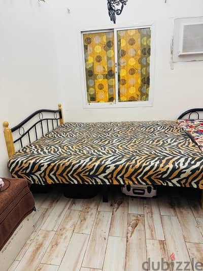 king size bed with medicated mattress and single bed with mattress