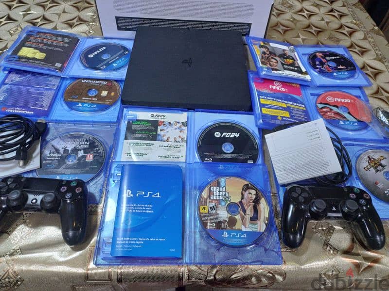 Ps4 slim like new & 8cd games & 2 original controllers with box للبيع 5