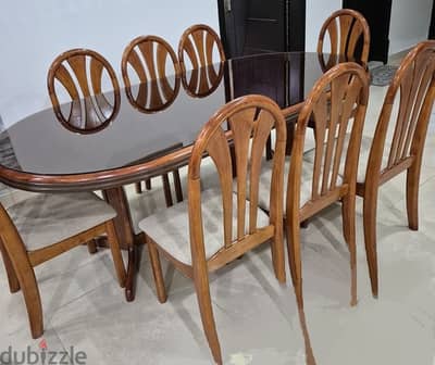 Wooden 8 Seater Dining Table With Glass Top NEW from Ahmed Sharif.