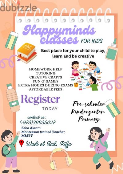 Happyminds tutoring classes for kids