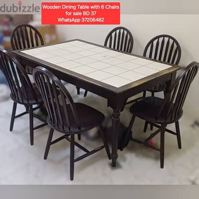 Dining table with 6 chairs and other items for sale