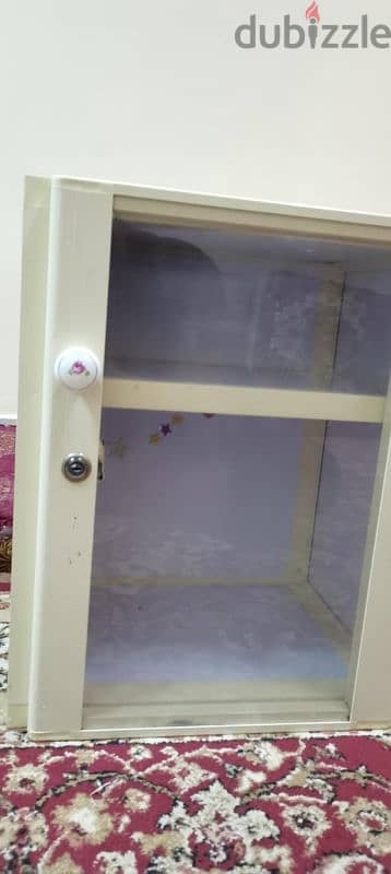 Small Storage Cupboard with Sliding Glass Doors