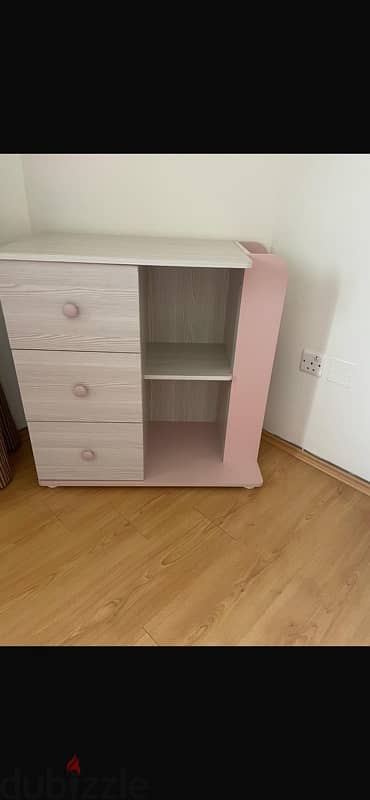 Girl bed mattress drawer nightstand