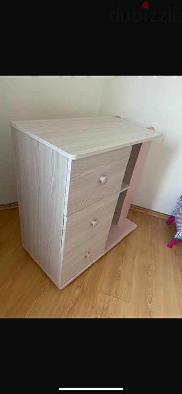 Girl bed mattress drawer nightstand 2
