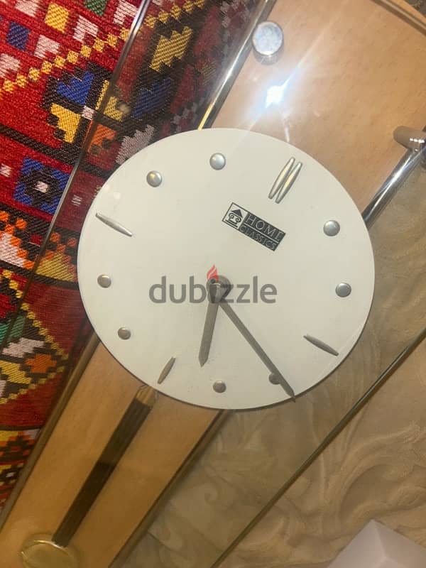 wall clock glass and beige 2