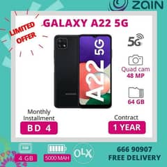 GALAXY A22 5G - ZAIN - 1 YEAR - Installment 0