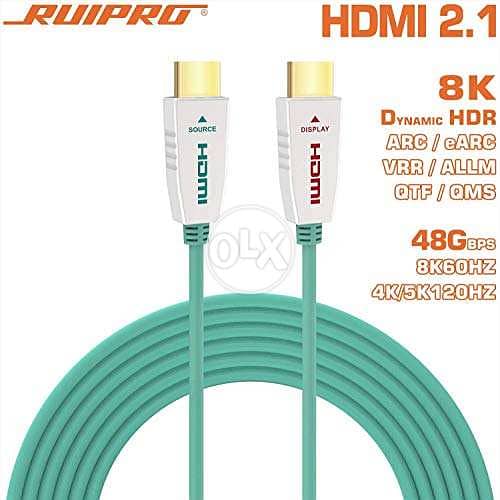 RUIPRO 8K HDMI Fiber Optic Cable 15m HDMI 2.1 48Gbps 8K/60Hz 4K/120Hz 0