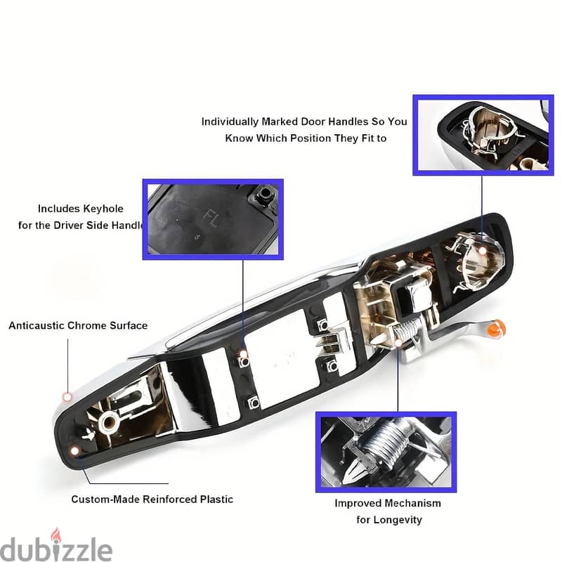 Exterior Door Handle (Chrome/Black) 4