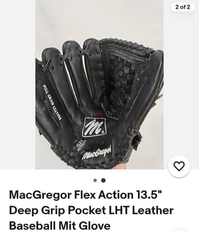 MacGregor Flex Action 13.5" Deep Grip Pocket LHT Leather Baseball Mit