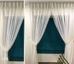 Curtains-chiffon and Venetian blinds 0