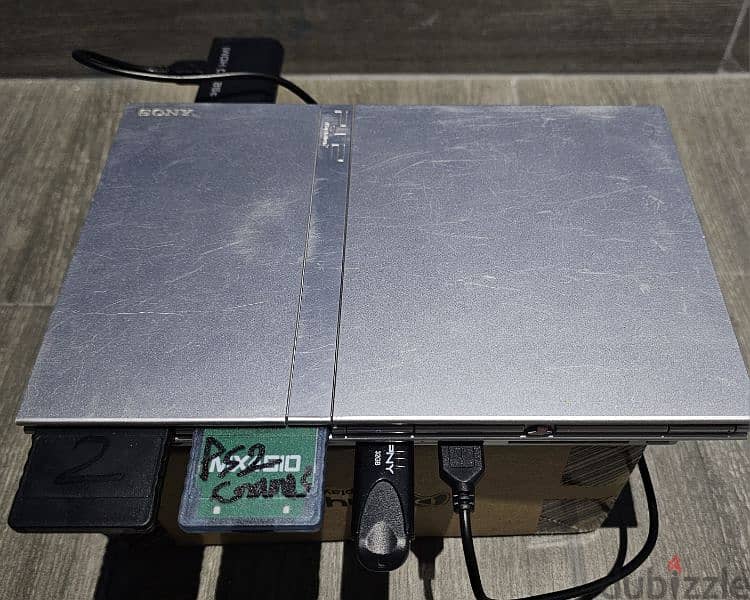 PS2 SILVER MODDED 128GB + 34GB 2