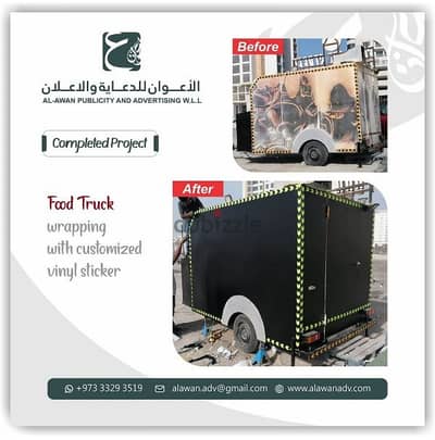 Food Truck Wrapping | Signboard Repair | Menu Design Services