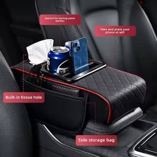 Car Armrest Box - Pocket, Tissue Holder & Cup Holder 3
