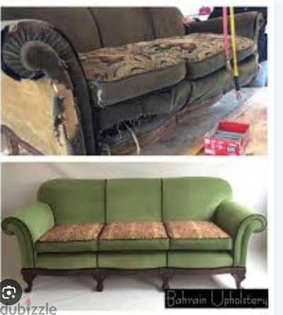 sofa and curtains