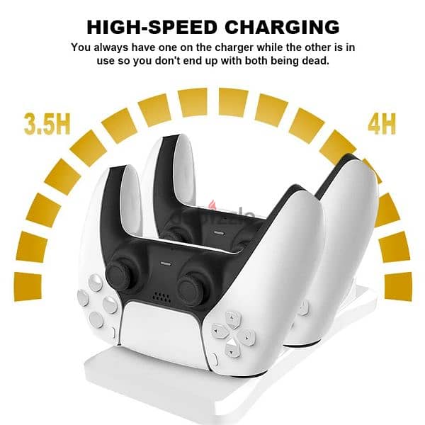 GAMINJA Dual Controller Charging Stand for PlayStation 5 Controller 1