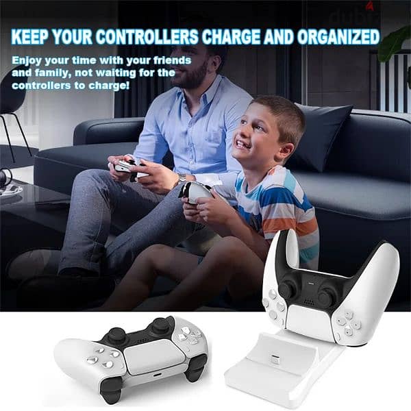 GAMINJA Dual Controller Charging Stand for PlayStation 5 Controller 3