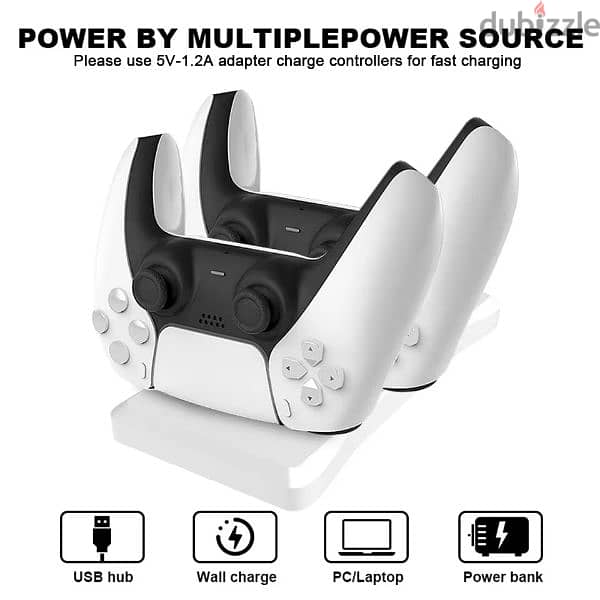 GAMINJA Dual Controller Charging Stand for PlayStation 5 Controller 4