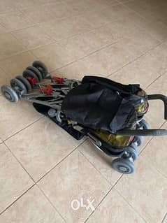 twin stroller and baby items 0