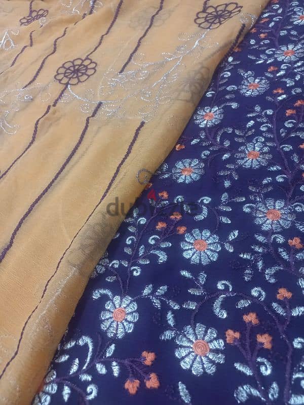 beautiful 3 pc embroided unstitched pakistani dress 2