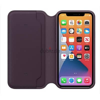iPhone 11 Pro Max Leather Folio - Aubergine