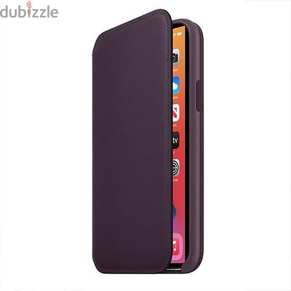 iPhone 11 Pro Max Leather Folio - Aubergine 1