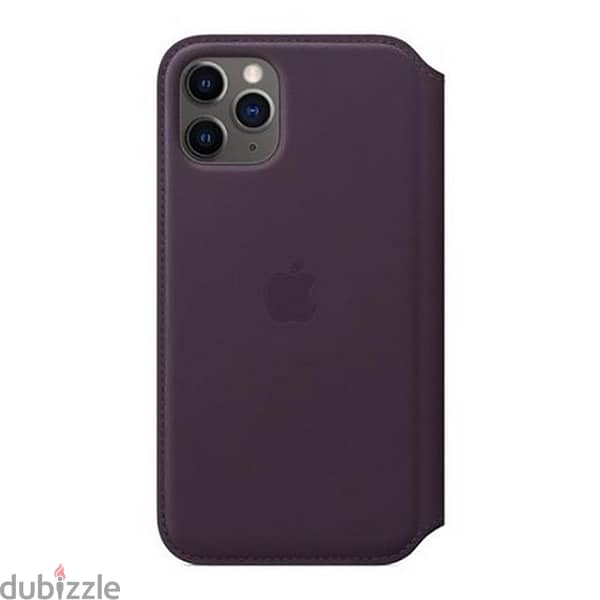 iPhone 11 Pro Max Leather Folio - Aubergine 2