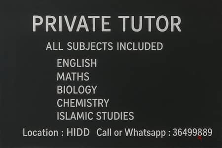 Private Tutor Available