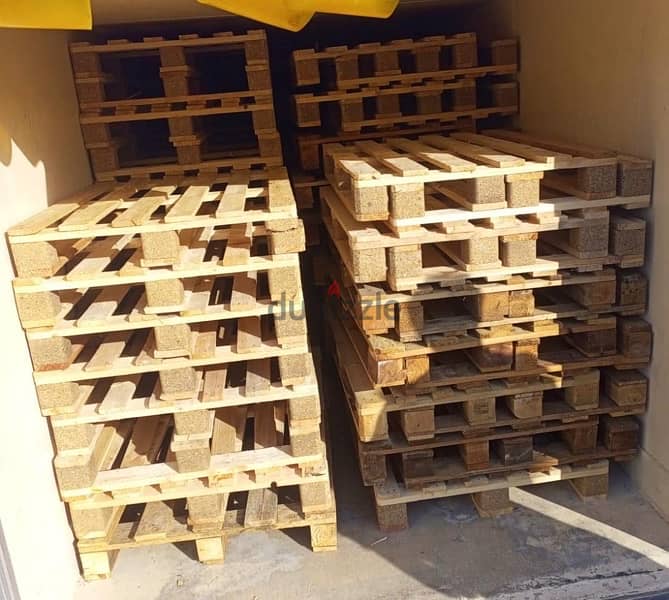 used wooden pallets and plastic pallets available, good condition. 4