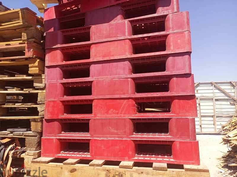 used wooden pallets and plastic pallets available, good condition. 5