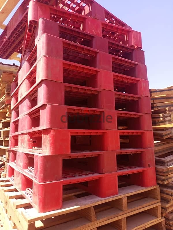used wooden pallets and plastic pallets available, good condition. 9