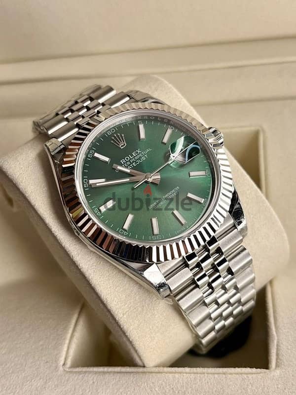 Rolex green date just automatic watch for men 1