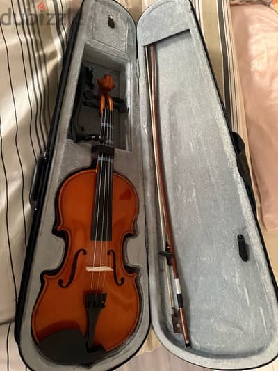 Violin w/ case, bow, rosin, neck rest, silencer, tuner