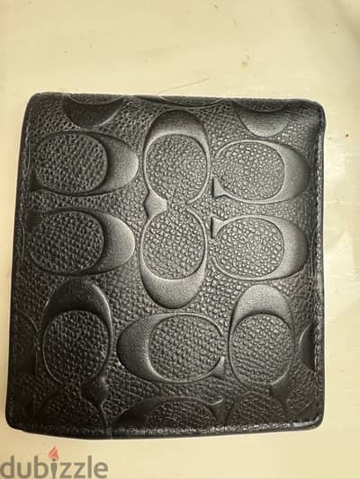 COACH Bifold Wallet Leather Black Authentic Men