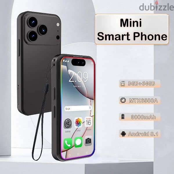17 Pro Max Mini Smartphone, 4 Inch AMOLED Display & Brand Logo 1